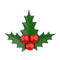 Christmas leaf isolated 3d render png