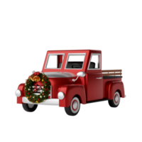 Christmas truck isolated 3d render png