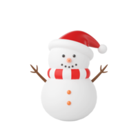 Christmas snowman isolated 3d render png