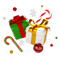 caja de regalo de navidad render 3d aislado png