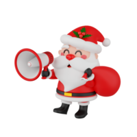 santa claus isolerat 3d framställa png