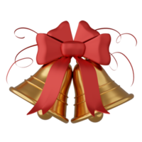 Christmas bell isolated 3d render png