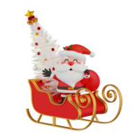 Santa Claus on sleigh isolated 3d render png