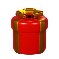 Boîte de cadeau de noël rendu 3d isolé png