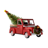 Christmas truck isolated 3d render png