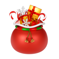 caja de regalo de navidad render 3d aislado png