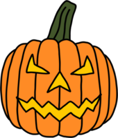 simplicité halloween citrouille dessin à main levée design plat png