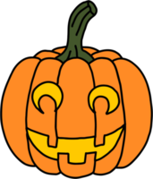 simplicité halloween citrouille dessin à main levée design plat png