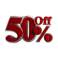 Promotion 50 percent off 3D Render png