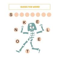 Guess the word. Educational game for kids. vector