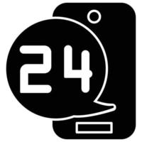 24-hour order icon, Food Service Theme vector