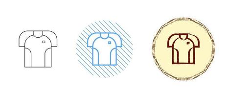 This is a set of contour and color T-shirt icons vector