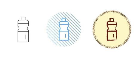 This is a set of contour and color bottle icons vector