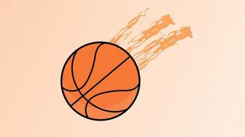 Basketball vector with background and fire