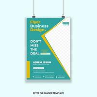 Business flyer or poster graphic design template easy to customize simple and elegant design vector