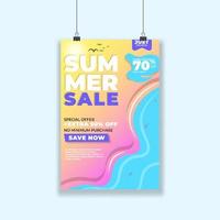 Summer flyer or poster graphic design template easy to customize simple and elegant design vector