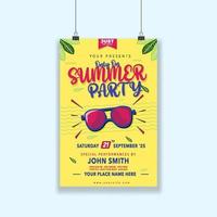 Summer flyer or poster graphic design template easy to customize simple and elegant design vector