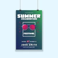 Summer flyer or poster graphic design template easy to customize simple and elegant design vector