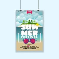 Summer flyer or poster graphic design template easy to customize simple and elegant design vector