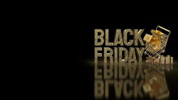 The gold shopping cart for Black Friday concept 3d rendering photo