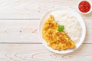 Omelet or Omelette with Rice photo