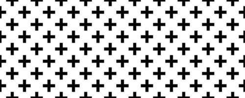 black white plus seamless pattern vector