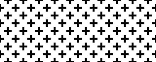 black white plus seamless pattern vector