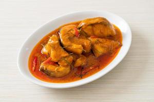 Redtail Catfish Fish in Dried Red Curry Sauce that called Choo Chee photo