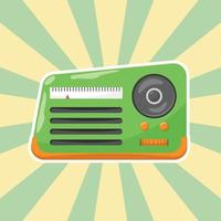 Old Retro Radio in Flat Design Vintage Style vector