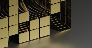 abstract background using overlapping square pattern facing skew with gold texture, 3d rendering and 4K size photo