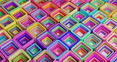 fondo abstracto usando formas cuadradas 3d diagonales coloridas, cámara de perspectiva, representación 3d y tamaño 4k foto