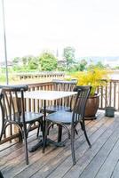 empty table and chair in restaurant photo