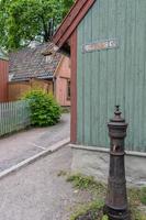 Oslo, Noruega. 29 de mayo de 2022. una bomba de agua en la esquina de una calle en el museo noruego de historia cultural en oslo. foto