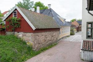 Oslo, Norway. May 29, 2022. Street view of an old town at The Norwegian Museum of Cultural History in Oslo. photo