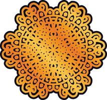 golden round gradient mandala on white background vector