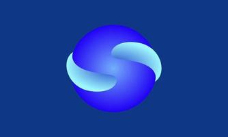 Vector illustration of blue wave style letter S icon. Can be used for general business