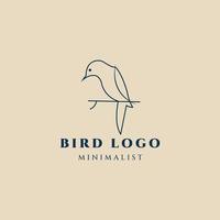 logotipo de arte de línea de aves, icono y símbolo, diseño de ilustración vectorial vector