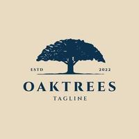 oak tree vintage logo, icon and symbol, vector illustration design