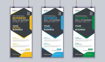 Corporate Business Roll up Banner Design, Multipurpose Roll Up Banner Standee Design, Vector Banner Template, Corporate Identity Print Template