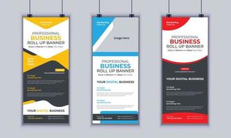 Corporate Business Roll up Banner Design, Multipurpose Roll Up Banner Standee Design, Vector Banner Template, Corporate Identity Print Template