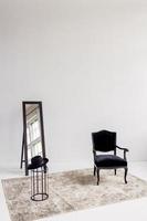 Vintage armchair and mirror photo