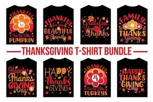 Thanksgiving T-shirt Bundle Beautiful and eye-catching Thanksgiving vector cartoon-style.