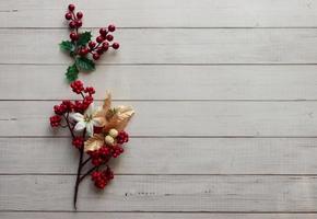 Christmas decoration. Christmas ornaments. Space for text. Flat lay. photo