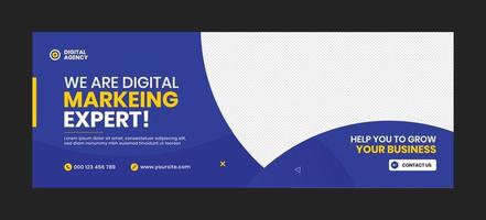 Marketing agency social media cover and banner template vector