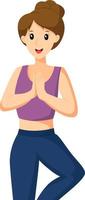 Yoga Girl Character Design Illustration vector