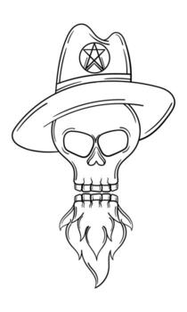 hand drawn skull vector