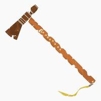 Editable of Isolated Native American Tomahawk Axe Vector Illustration in Brush Strokes Style for Traditional Culture and History Related Design