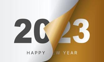 Diseño de fondo de feliz año nuevo 2023. tarjeta de felicitación, pancarta, póster. ilustración vectorial vector