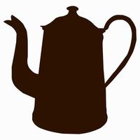 Outline of an old coffee pot vector