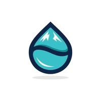 Drop Mountain Nature Simple Modern Logo vector